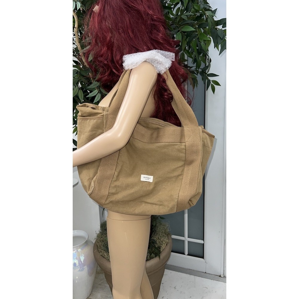 Margot New York Olive Canvas Lani Tote Bag Utility Style(8/b0)